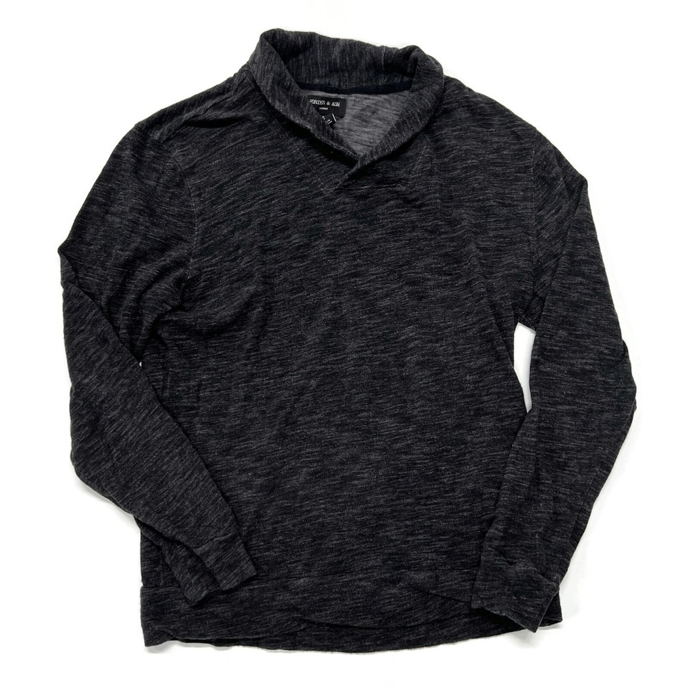 Porter & Ash Sweater‎ Mens Medium Shawl Collar Heather Gray Cotton Pullover